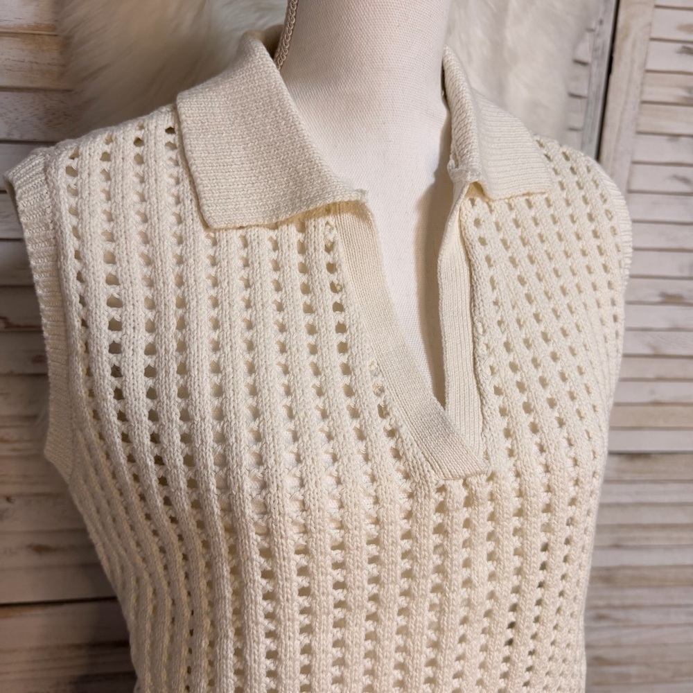 Sanctuary Cream Knit Sweater Vest - Picture 2 of 6